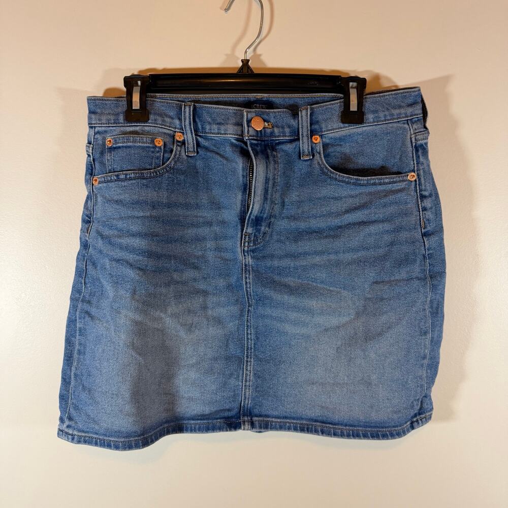 J.Crew Mid Wash Blue Denim Mini Skirt Womens 8 Casual Concert Festival